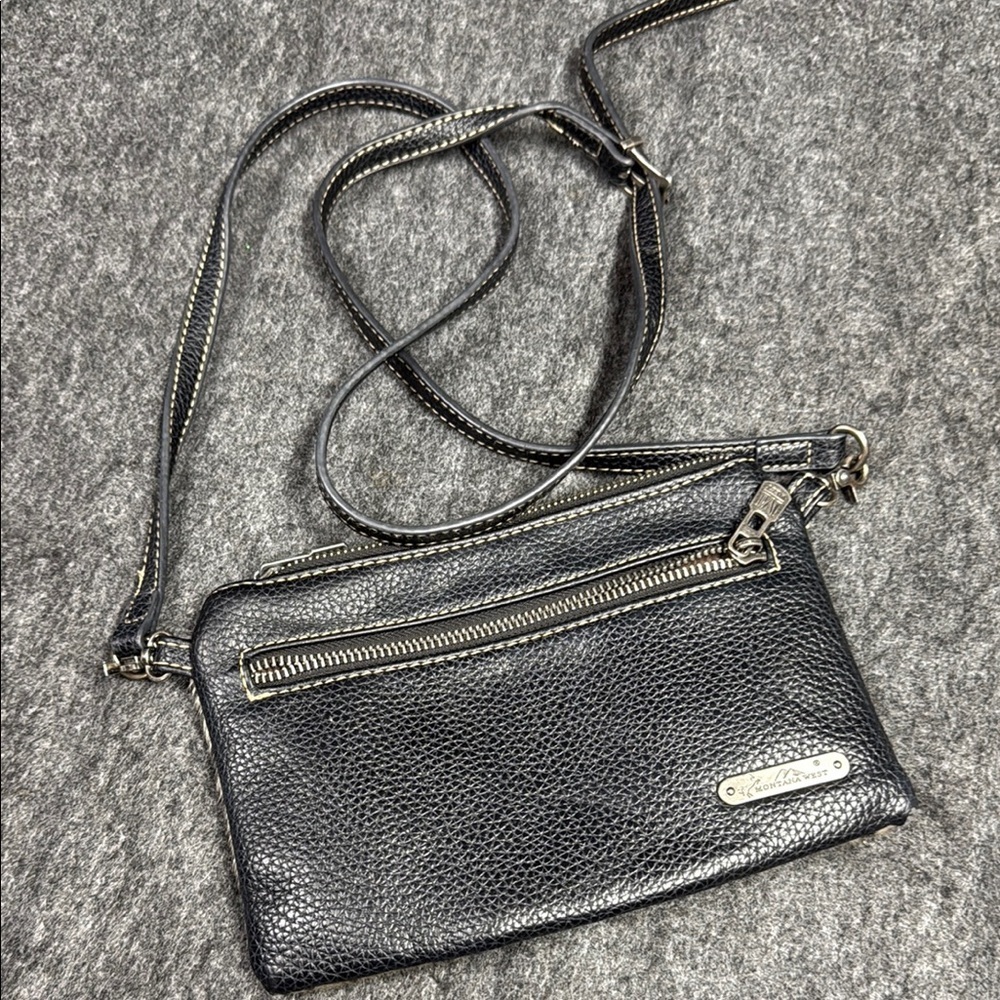 Montana West Black and Cream Crossbody Bag with Animal Print - Picture 3 of 8